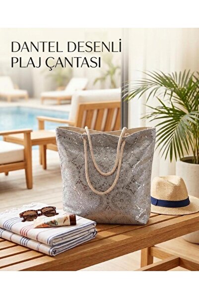 lemsel dantel görünümlü pvc şeffaf su geçirmez plaj çantası, şeffaf çanta, ya...
