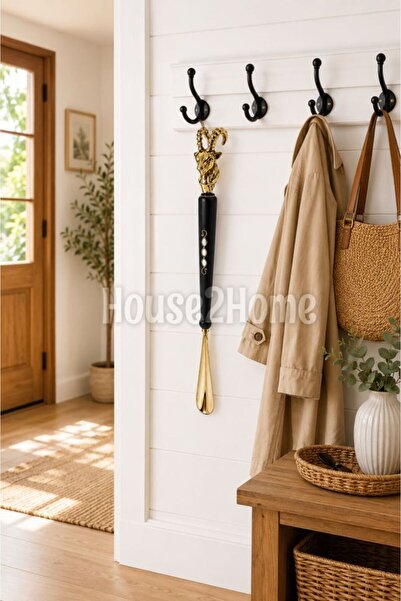 HOUSE2HOME El Yapımı Pirinç İşleme Koç Başı Kerata 60 cm Dekoratif Ayakkabı Ç...