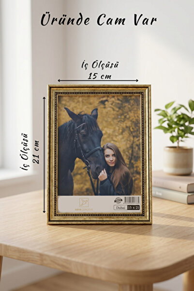 Asya Çerçeve Antique Elegant 15X21 cm Photo Frame with Glass and Stand Decora...