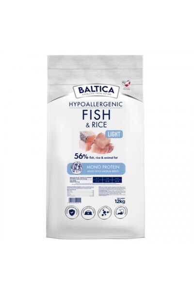 Baltica NUTRACEUTIC Hipoalergenic Pește și Orez Light M 12kg