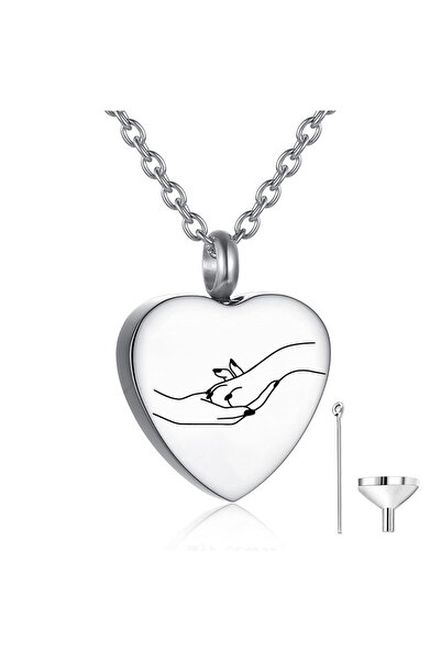 Choice1 Silver-01 Heart Pet Ashes Necklace - Cremation Jewelry Keepsake Sympa...