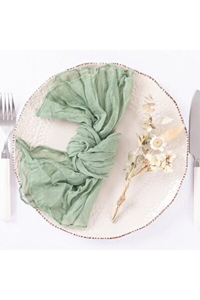 Choice6 Sage green 12Pcs Cheesecloth Napkins,Soft Wrinkled Rustic Sheer Gauze...