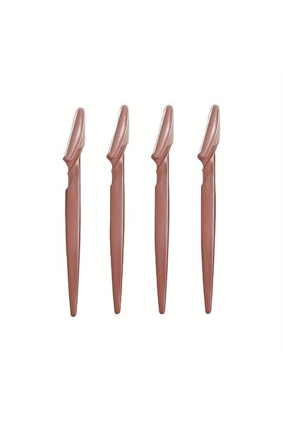 Choice Brown 4pcs 4Pcs Stainless Steel Eyebrow Razor with Protective Cover, S...