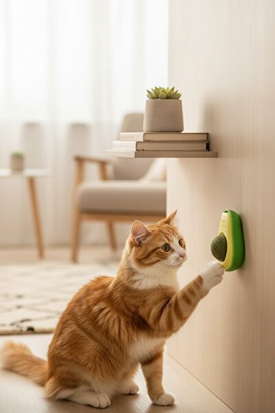 rafiel Avocado Design Wall-Adhering Catnip Ball - 100% Natural Catnip for Bit...