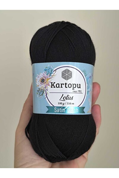 Kartopu Lotus Hand Knitting Yarn 100 Gr K940 Black Lot 72910