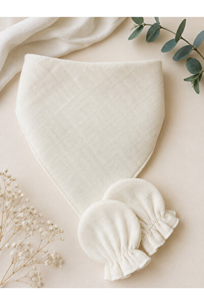 handemnakış tasarım Muslin Baby Gloves and Bib