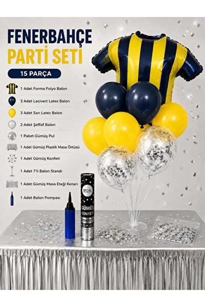 Sev-AL Balonları Sarı-Lacivert Premium Parti Seti