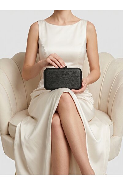 Biçanta Black Anti-Scratch Matte Leather Women's Evening Dress Bag Wedding En...