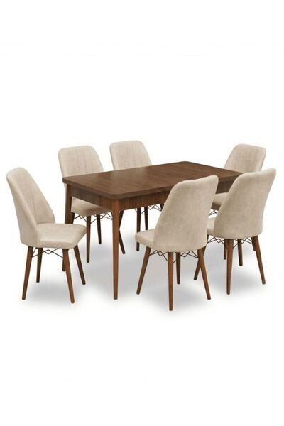Bella Madrid Table & Chair Set 80 x 130- 170 Extendable and 6 Chairs, Kitchen...