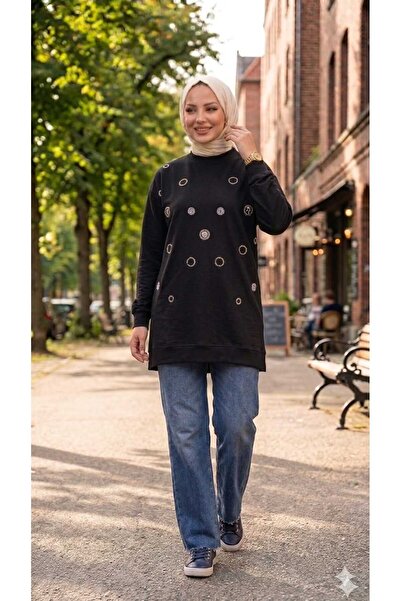 PEKA Women's Beaded Sequin Embroidered Hijab Tunic