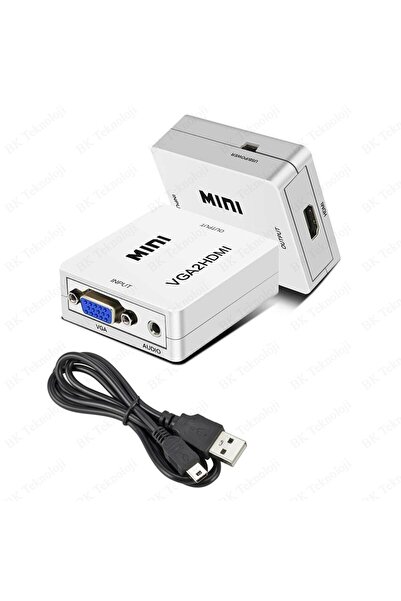 Rabelix Online Marketing Vga To Hdmi Çevirici Dönüştürücü Adaptör Ses Destekli Dizüstü Pc Hdtv Converter Ps3/ps4/xbox