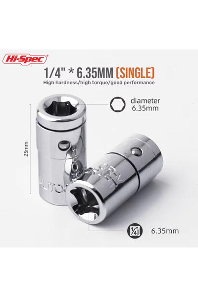 Choice5 1 4INCH 6.3mm Hi-Spec 1Pc Impact Socket Adapter Converter From 1/2 To...