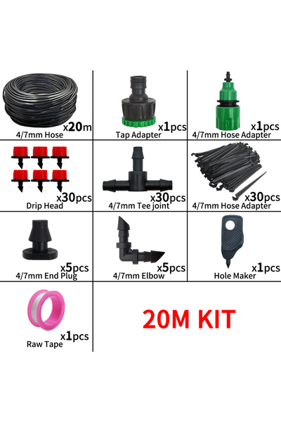Choice3 20M KIT 5-20M Drip Irrigation System Plant Watering Set Watering Kits...
