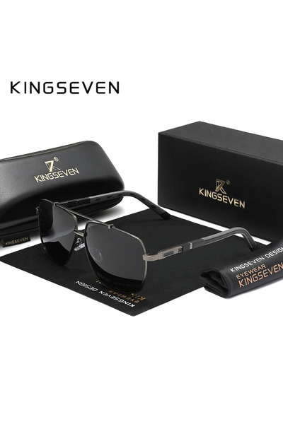 Choice3 Gun Gray KINGSEVEN New Luxury Sunglasses Men UV400 Square Large Frame...