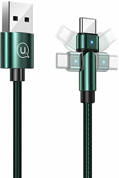 Usams καλώδιο USB-C σε Usb SJ477, περιστρεφόμενο βύσμα, 10W, 1m, πράσινο - (S...