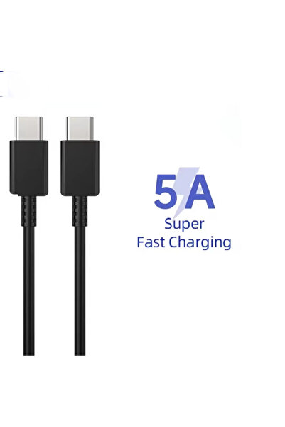 Choice 1m black 5A 45W PD Dual USB C Fast Charging Cable For S24 Ultra S22 S2...