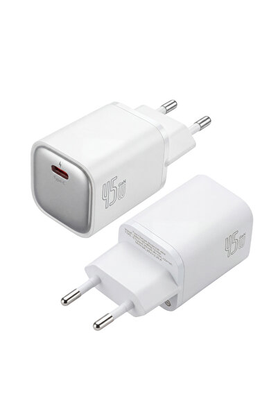 Choice شاحن USB-C بتقنية GaN بقوة 45 واط مع قابس أوروبي أبيض للشحن السريع لهو...