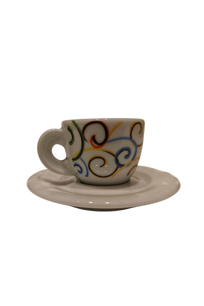 ANCAP Edex''Riccioli'' Porcelain Espresso Cup and Saucer