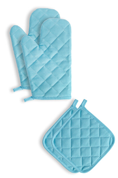 Casasro Waterproof Checkerboard Set - Pack of 4 (Apron + Gloves + Holders)