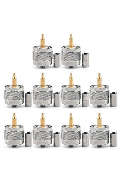 Choice Areyourshop Hot Sale 10 Pcs Connector UHF Male PL259 Plug Crimp RG58 R...