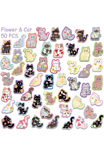 Choice 50PCS 50pcs Cartoon Cute Cat Stickers Decals For Laptop Scrapbook Lugg...