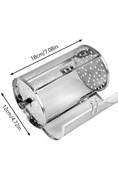 Choice 12x18cm 1pc Rotisserie Basket Stainless Steel Grill Basket Oven Round ...