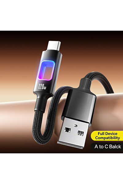 choice2 كابل USB A إلى Type C أسود بطول 1 متر من NNBILI بقوة 120 واط للشحن ال...