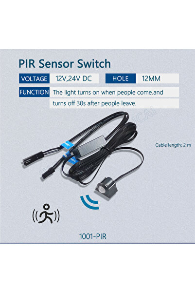 Choice1 1001-PIR 24V DC 5A مفتاح استشعار ضوئي ذكي للخزانة/الدولاب، يعمل باللم...