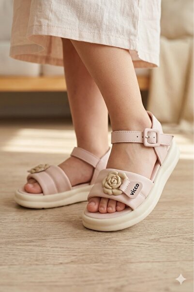 Vicco Soft Sole Flower Detailed Girls' Sandals