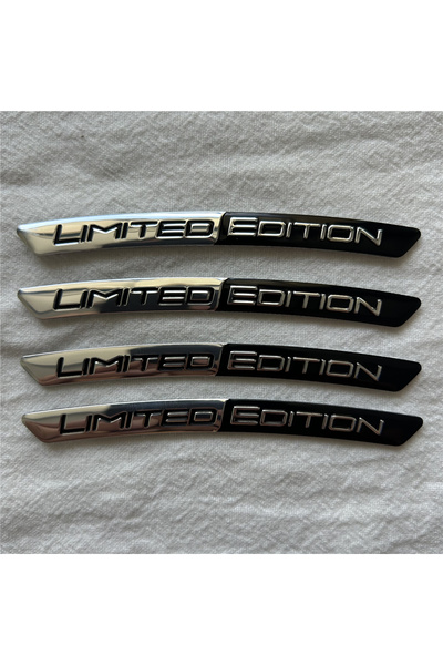 choice2 silver black 4pcs/Set Limited Edition Car Wheel Hub Stickers Aluminum...