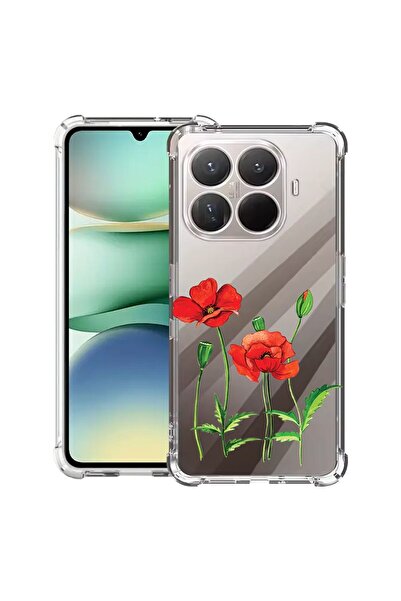bestcase Husă Antișoc Compatibilă cu Xiaomi 15T Pro, cu Design Red Poppy, Col...