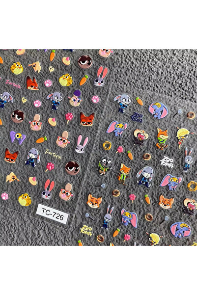Choice 2PCS 2PCS Cute Cartoon Zootopia Stickers 3D Embossed Judy and Nick Nai...