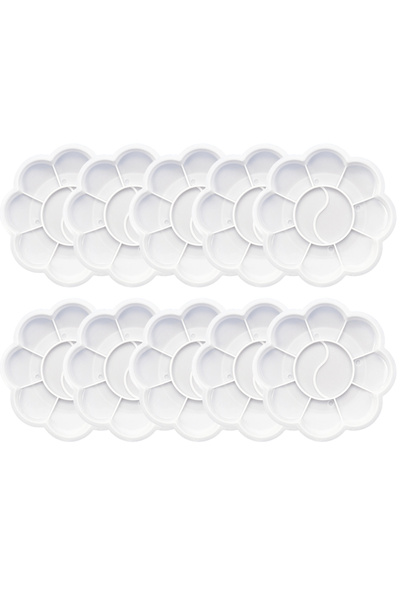 Choice1 YLP-MH-10PCS-S 5-15PCS Plum Shaped Pigment Tray 8.3cm Reusable Palett...