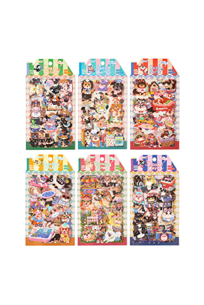Choice1 full set 4/24pcs Kawaii Cartoon Animal Cute Things PET Stickers Scrap...
