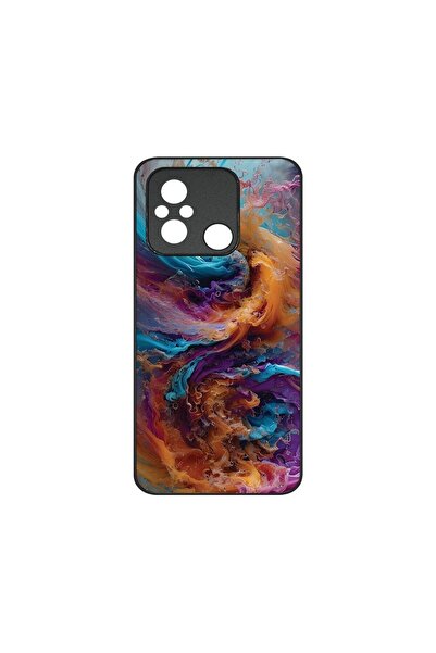 bestcase Тънък стъклен калъф, съвместим с Xiaomi Redmi 12C, течни цветове, HD...