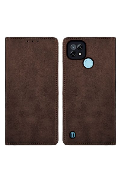 Sonique Θήκη Πορτοφόλι Vintage Magnet Wallet Realme C21 Καφέ
