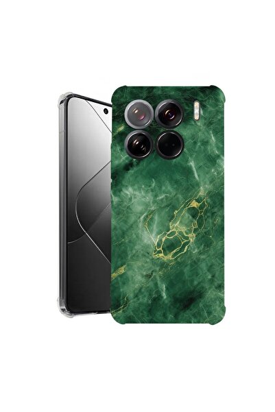 bestcase ¬Æ Husa pentru Xiaomi 15 Pro, Anti Shock 1.5MM, Green Marble, Protec...