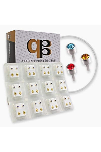QPP Quality Piercing Products QPP Kulak Delme Küpesi 12 Çift Beyaza Karışık