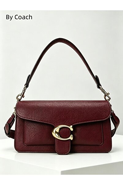 By Coach Tabby 26 Polished Pebble Leather Handle Shoulder Bag Handbag Message...