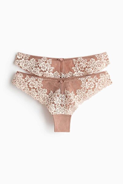 H&M 2-pack lace Brazilian briefs