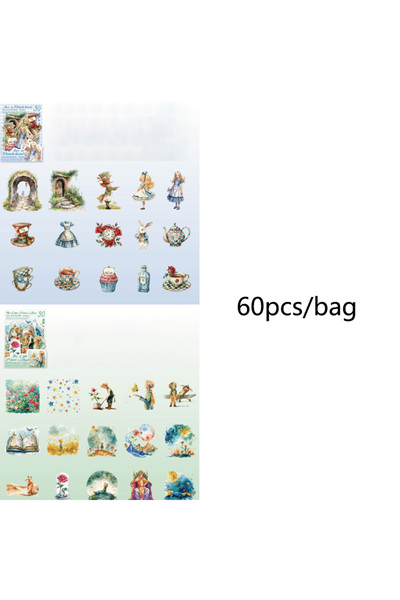 Choice1 S25177-12 ماركة Mr Paper، 4 تصاميم، 60 قطعة/كيس، ملصقات مقصوصة من سلس...