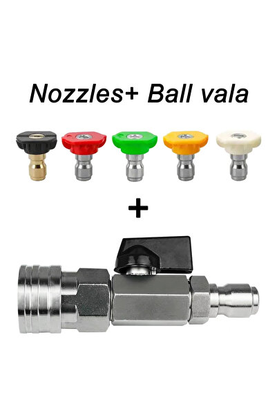 Choice1 Nozzles and Vala Stainless Steel 4500 PSI Pressure Washer Ball Valve ...