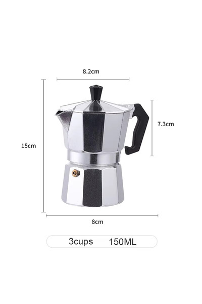 choice2 إبريق قهوة موكا ثماني الشكل سعة 150 مل، وعاء إسبريسو للمنزل والمكتب و...
