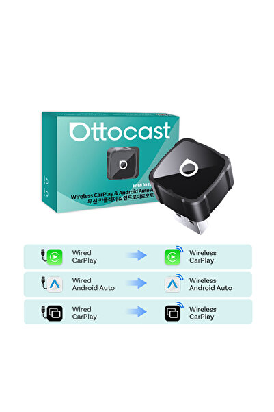 choice2 محول OTTOCAST Mini Air لاسلكي أسود لـ CarPlay يدعم انعكاس شاشة iOS بت...