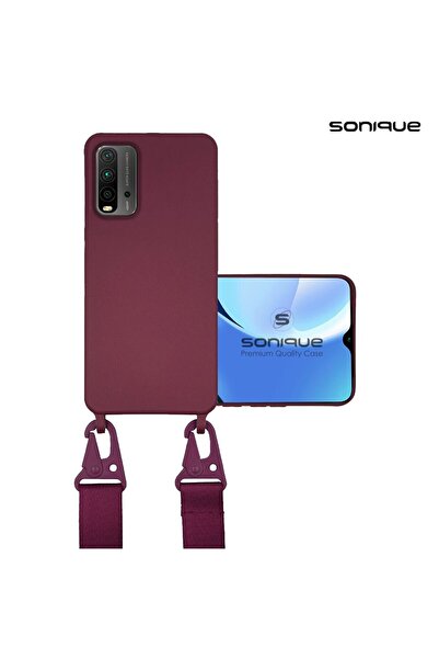 Sonique Θήκη Σιλικόνης με Strap CarryHang Xiaomi Poco M3 / Redmi 9T Μπορντό