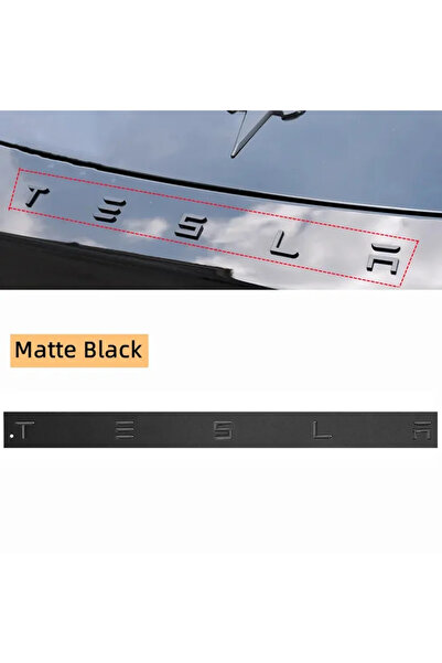 choice2 TESLA 1pcs Matte Black 3D ABS TESLA emblem Letters Logo Chrome Black ...