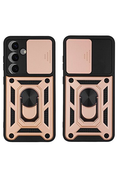 Sonique Θήκη Ring Armor CamPro για Samsung Galaxy S24 Plus Ροζ Χρυσό