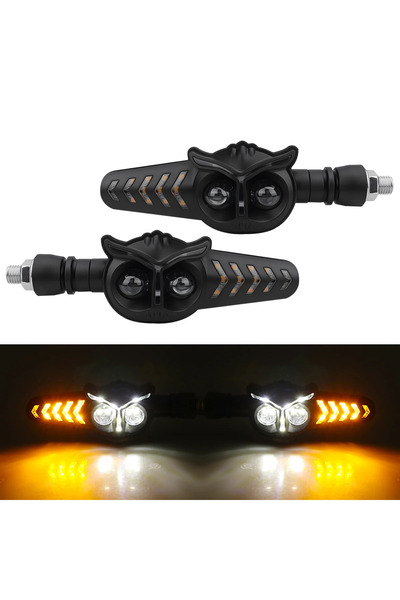 Choice1 White Yellow 2PCS Motorcycle LED Turn Signal Light 12V 24V Safe Flash...