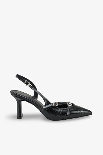 İNNABUTİKK Pantofi cu toc pentru femei Recca - Crocodil negru