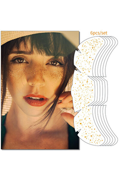 Choice4 As photos shows 02-6pcs 6 Pcs/set Freckle Stickers Golden Silver Glit...